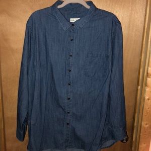 Ava & Viv Tops - Long denim button up shirt, 3x Ava & Viv Tops - Long denim button up shirt, 3x